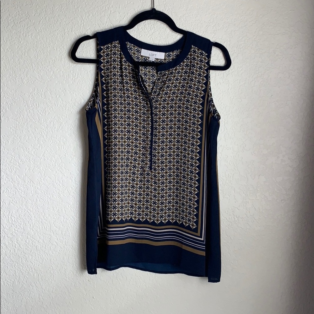 The loft navy print top